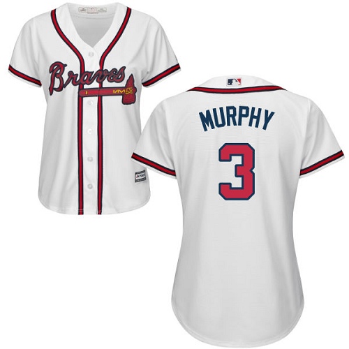 Braves #3 Dale Murphy White Home Women's Stitched MLB Jersey - Click Image to Close